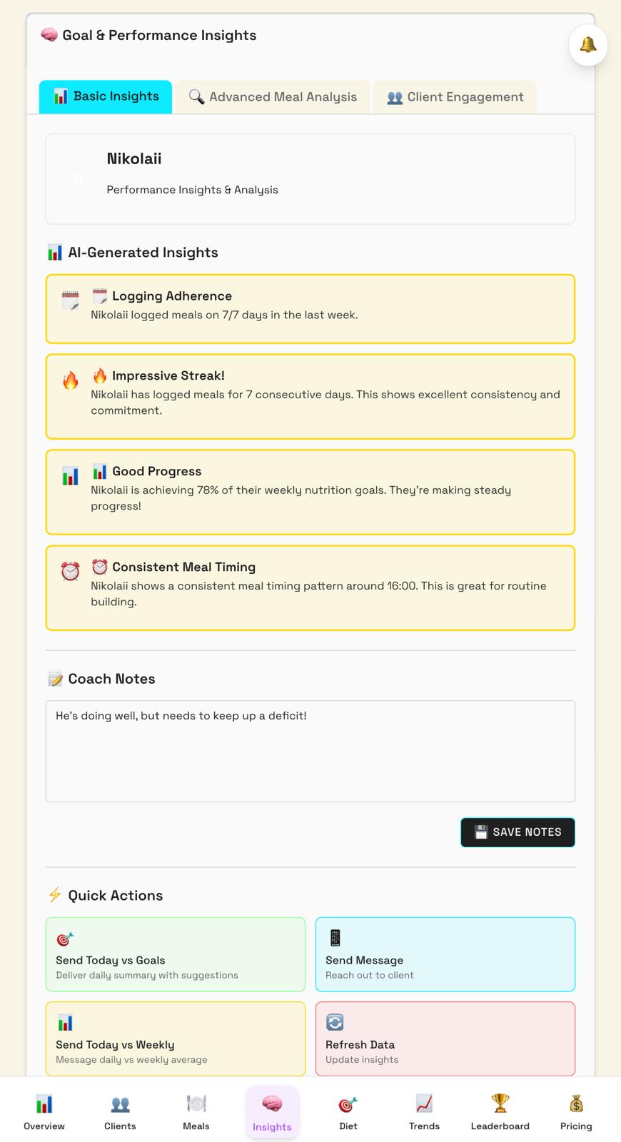 Goal & Performance Insights